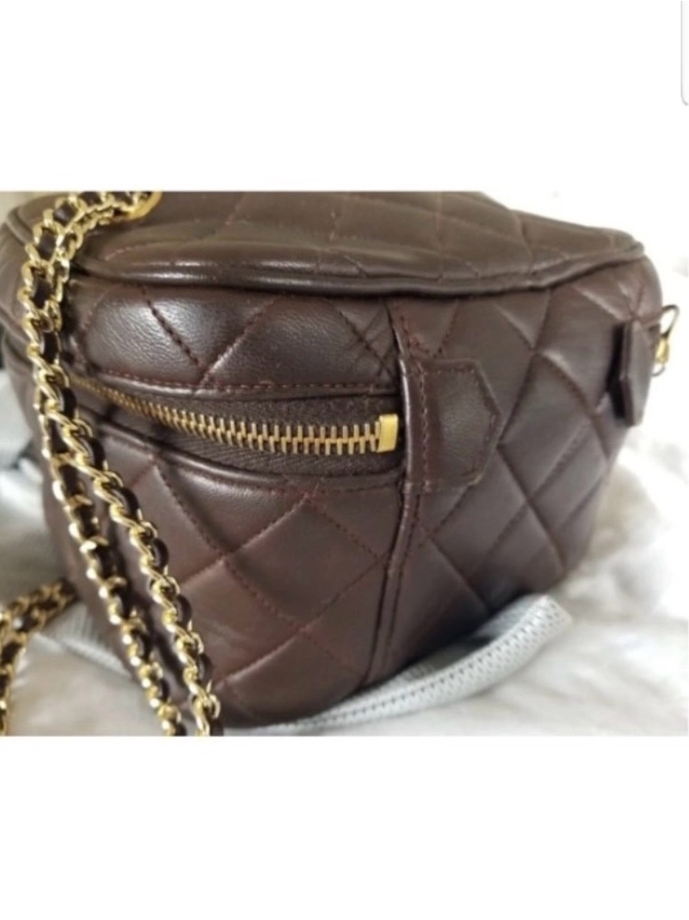 Chanel Quilted CC Embossed Leather Crossbody - Dark Brown - Picture 2 of 10